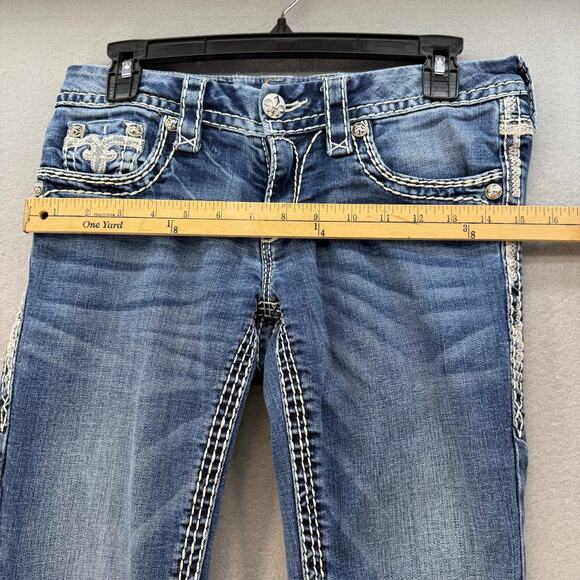 Rock Revival Jeans Women's 27 (4) Blue Hana Skinny Embellished Preppy Western - Picture 13 of 16
